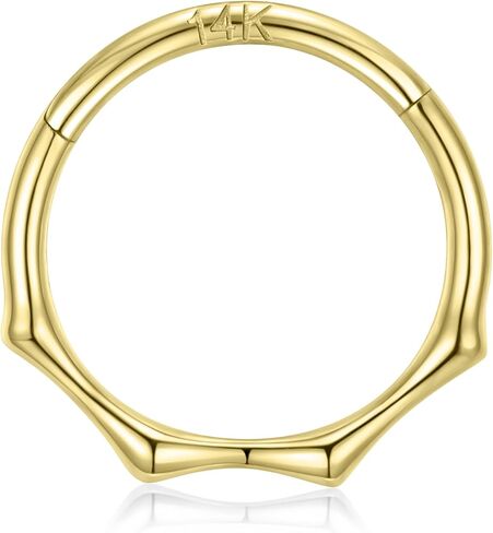 FUNLMO 14K Solid Gold Nose Ring 16G Septum Ring Yellow Gold Daith Helix Tragus Rook Conch Piercing Jewelry Cartilage Earring in Saudi Arabia