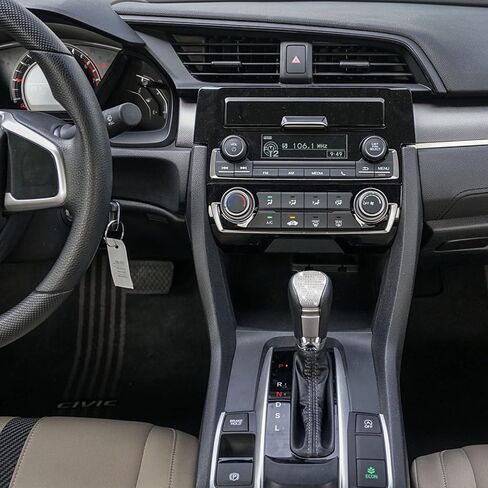 غطاء مقبض ناقل الحركة من TOMALL متوافق مع Honda 10th Civic 2016 2017 2018 2019 2020 2021 ملحقات تزيين السيارات الكريستالية (فضي) in Saudi Arabia