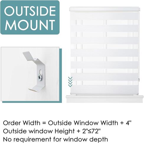 Homebox Blinds for Indoor Windows, Zebra Blinds, 90" Length Light Filtering Dual Layer Roller Shades French Door Blinds, 23.5" W x 90" H White, 1 Blinds only in Kuwait