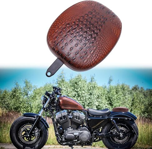 مقعد منفرد للسائق الأمامي من DREAMIZER + مقعد وسادة خلفي للراكب الخلفي متوافق مع Harley Davidson Sportster Iron 883 XL1200 883 48 72 2010-2015-Croscodile Style Brown in Saudi Arabia