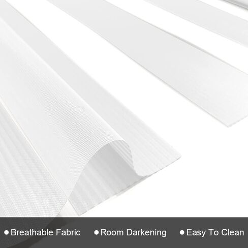 Homebox 64 Inch Wide Zebra Blinds for Indoor Windows, Privacy Light Filtering Sheer Roller Shades for Home Office Bedroom, 64" W x 72" H White in Kuwait