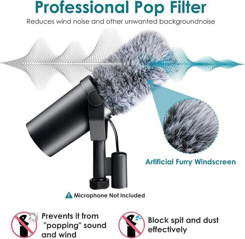 Shure SM7B Boom Arm with Pop Filter - Suspension Boom Scissor Arm Stand for Shure SM7B Microphone with 2 Types Windscreen by YOUSHARES in Saudi Arabia