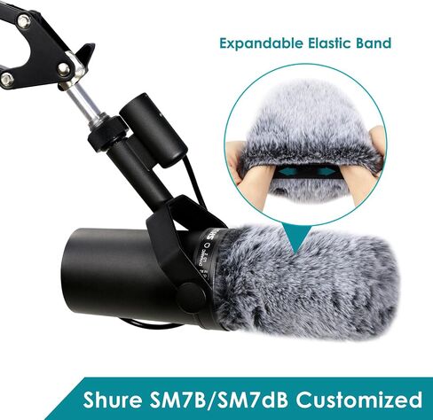 Shure SM7B Boom Arm with Pop Filter - Suspension Boom Scissor Arm Stand for Shure SM7B Microphone with 2 Types Windscreen by YOUSHARES in Saudi Arabia
