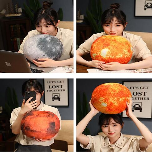وسادة قطيفة على شكل كوكب الأرض الزرقاء مقاس 10 بوصات، ناعمة واقعية على شكل كوكب المريخ والقمر والشمس المحشوة على شكل كرة حيوانية من القطيفة، ألعاب تعلم العلوم وعلم الفلك ونظام الطاقة الشمسية الفضائية التعليمية المحشوة (القمر) in Kuwait
