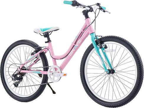 Revere Kids 24" Girls 7-Speed Cruiser Children's Bicycle for Ages 7-11 Years Old. Lightweight Aluminum Frame and Fork, Easy to Ride! (Pink/Cyan) in Saudi Arabia