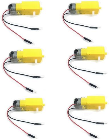 6pcs DC Electric Motor 3V-6V Dual Shaft Geared TT Motor Magnetic Gearbox Engine, for Arduino Smart Car Robot (I Shape 1:48 Reduction Ratio) (TT Motor) in Saudi Arabia