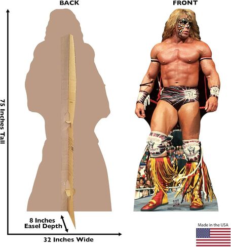 Cardboard People Ultimate Warrior بالحجم الطبيعي قطع الورق المقوى - WWE in Saudi Arabia