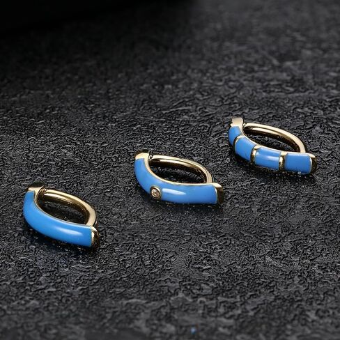 FIBO STEEL 3 قطعة 14 جرام جديد ملون الفرس حزام البطن 316L الجراحية الصلب البطن خاتم على شكل زر حلقات السرة ثقب البطن مجوهرات in Kuwait