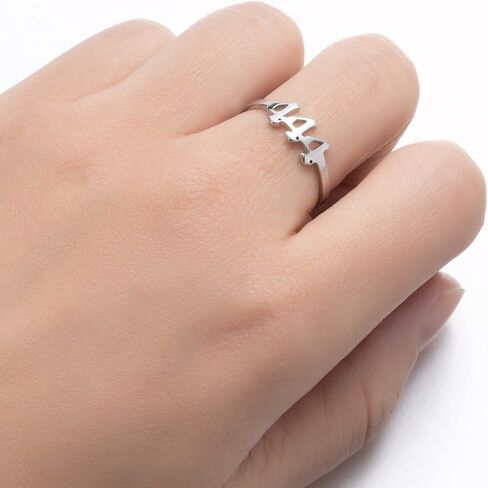 2 pcs Angel Number Ring For Women Girls Lucky Numerology Ring 18K Gold Plated Stainless Steel Adjustable in Saudi Arabia