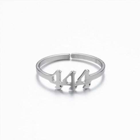 2 pcs Angel Number Ring For Women Girls Lucky Numerology Ring 18K Gold Plated Stainless Steel Adjustable in Saudi Arabia