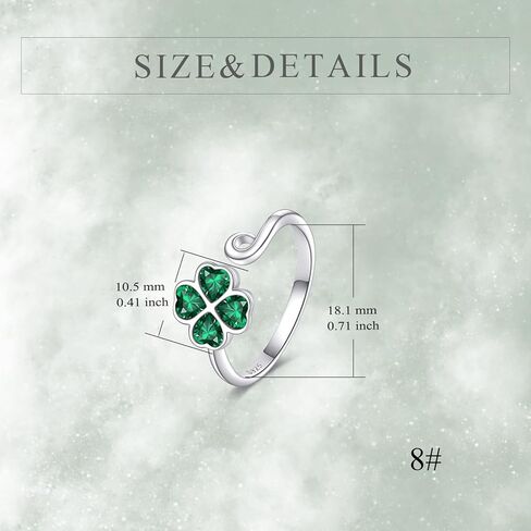 CRMAD أربع أوراق البرسيم خواتم للنساء الفضة الاسترليني أربع أوراق البرسيم خواتم مجوهرات للفتيات in Kuwait