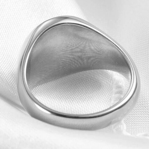 Jude Jewelers Stainless Steel Round Signet Shape Chinese Taiji Yin-Yang Feng Shui Cocktail Party Biker Ring in Kuwait