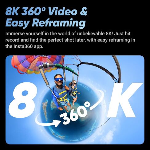 Insta360 X4 GPS Bundle- 8K Waterproof 360 Action Camera, 4K Wide-Angle Video, Invisible Selfie Stick, Removable Lens Guards, 135 Min Battery Life, AI Editing, Stabilization, for Sports, Travel in Saudi Arabia