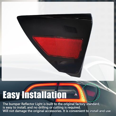 المصد الخلفي الأيمن عاكس الضوء 1100781-99-D متوافق مع 2017 2018 2019 2020 Tesla Model 3 Model Y ABS الخلفية الذيل ضوء لوحة جبل عاكس in Saudi Arabia