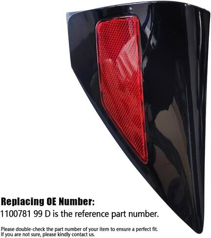 المصد الخلفي الأيمن عاكس الضوء 1100781-99-D متوافق مع 2017 2018 2019 2020 Tesla Model 3 Model Y ABS الخلفية الذيل ضوء لوحة جبل عاكس in Saudi Arabia