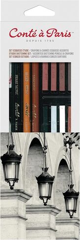 Conte a Paris Conté à Paris Studio Sketch، أقلام تلوين وأقلام رصاص متنوعة من كاريه، مجموعة مكونة من 18 قطعة in Kuwait