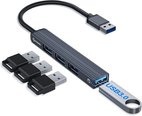 Mini USB Hub, 4-in-1 Multi-Port Adapter with High-Speed USB 3.0 Port, USB 2.0 Port and TF Card Reader, Ultra Slim Portable Data Hub Applicable for Laptop, PC, iMac Pro, MacBook Air, USB Splitter in Saudi Arabia