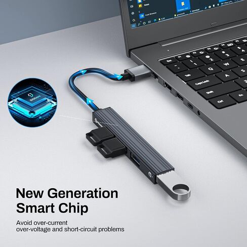Mini USB Hub, 4-in-1 Multi-Port Adapter with High-Speed USB 3.0 Port, USB 2.0 Port and TF Card Reader, Ultra Slim Portable Data Hub Applicable for Laptop, PC, iMac Pro, MacBook Air, USB Splitter in Saudi Arabia