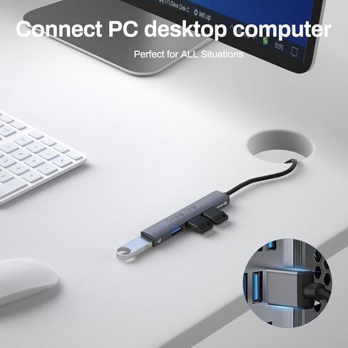 Mini USB Hub, 4-in-1 Multi-Port Adapter with High-Speed USB 3.0 Port, USB 2.0 Port and TF Card Reader, Ultra Slim Portable Data Hub Applicable for Laptop, PC, iMac Pro, MacBook Air, USB Splitter in Saudi Arabia