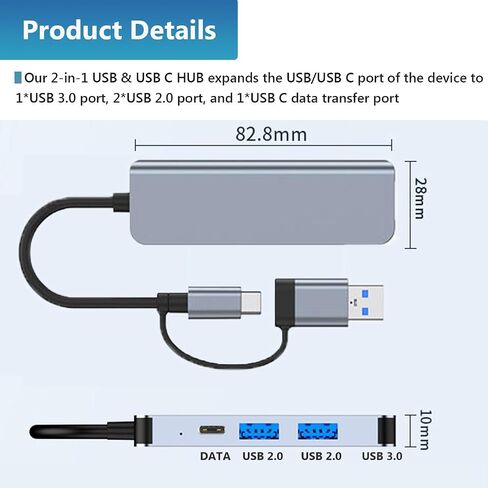 USB 3.0 Hub, 4 Port USB Hub Splitter, Portable USB Adapter Mini Multiport Expander for Laptop, Xbox, Flash Drive, HDD, Console, HP, Dell and More in Saudi Arabia