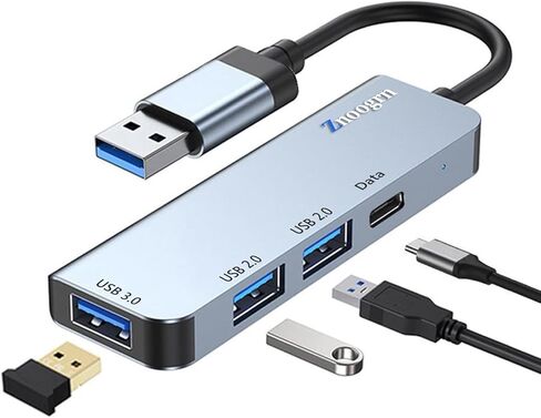 USB 3.0 Hub, 4 Port USB Hub Splitter, Portable USB Adapter Mini Multiport Expander for Laptop, Xbox, Flash Drive, HDD, Console, HP, Dell and More in Saudi Arabia