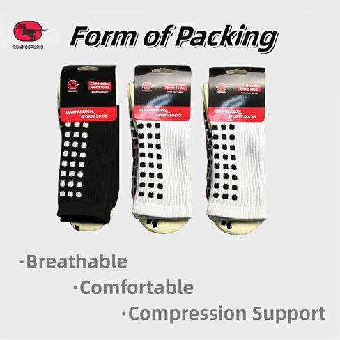 3 pack Anti Slip Non Slip Grip Pads Basketball Football Soccer Socks for Men Women and Youth in Saudi Arabia