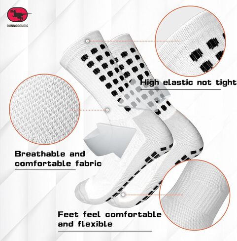 3 pack Anti Slip Non Slip Grip Pads Basketball Football Soccer Socks for Men Women and Youth in Saudi Arabia
