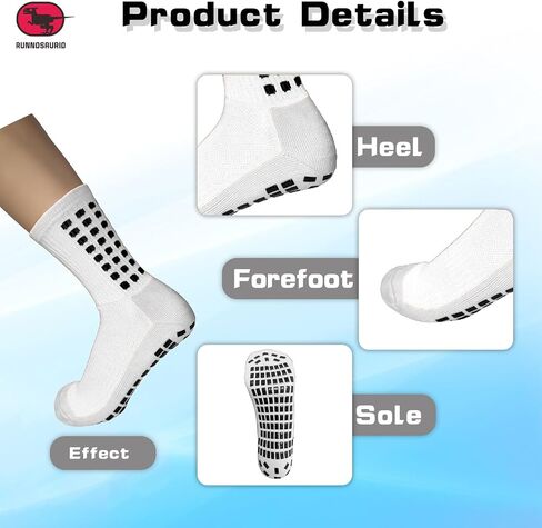 3 pack Anti Slip Non Slip Grip Pads Basketball Football Soccer Socks for Men Women and Youth in Saudi Arabia