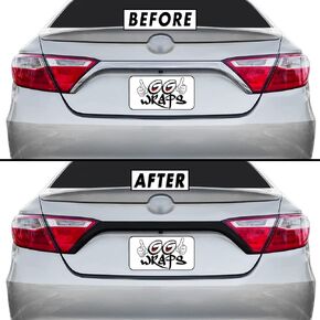 SlickMod Chrome Delete Blackout Vinyl Overlay for 2015-2017 Toyota Camry Rear Trunk Trim (Gloss Black)