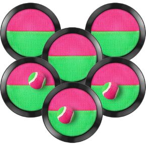 TOODOO Toss and Catch Balls Game, 3 Set Paddle Toss and Catch Ball, 6 Paddles and 3 Balls, Suitable for Sports, Beach, Gifts, Event and Game Prizes, Party Favor and Supplies (Black, 6.1 Inch)