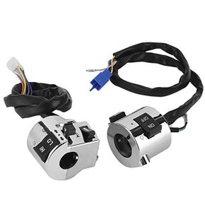 KIMISS Motorcycle Handlebar Switch, Universal Pair Motorcycle Handlebar Mount Switches Control Button for Turn Signal Headlight Horn 25mm