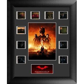 Trend Setters DC Comics – The Batman – Batmobile - 20" x 11" FilmCells Trio Framed Wall Art Presentation – Featuring Six (6X) 35 mm Film Clips – Limited Edition Officially Licensed Collectible