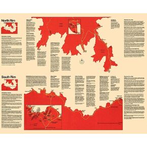 Posterazzi PDXAZGR0022LARGE Grand Canyon Visitors Brochure-USPS 1930 Park Services Poster Print, 36 x 24, Multicolor