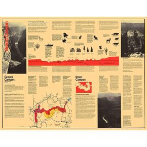 Posterazzi PDXAZGR0023LARGE Grand Canyon Visitors Brochure-USPS 1977 Park Services Poster Print, 36 x 24, Multicolor
