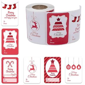 Christmas Gift Tags Stickers Self Adhesive Christmas Holiday to from Labels Holiday Decorative Presents Labels (250 Pieces, 2.95 x 1.96 Inch)