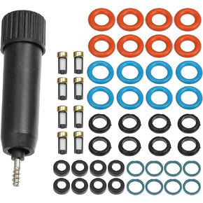 Fuel Injector Seal O-Ring for Volvo XC90 4.4L V8 2005-2011 for Volvo S80 4.4L V8 2007-2010 / Fuel Injector Rubuild Kit/Durable / 1 Set Black