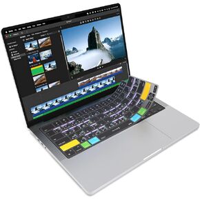 JCPal iMovie Shortcut Guide Keyboard Cover for 2021/2023 M1/M2/M3 Apple MacBook Pro 14 inch and MacBook Pro 16 inch, 2022/2024 MacBook Air 13 inch, 2023/2024 MacBook Air 15 inch (US-Layout)
