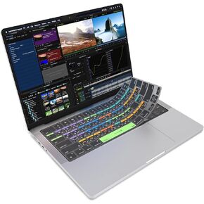 JCPal Avid Media Composer Shortcut Guide Keyboard Cover for 2021/2023 M1/M2/M3 Apple MacBook Pro 14 inch and MacBook Pro 16 inch, M2/M3 MacBook Air 13 inch, M2/M3 MacBook Air 15 inch (US-Layout)