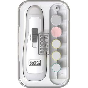 BLACK+DECKER Electric Nail Trimmer - Safe and Fast for Whole Family (from Baby/Toddler to Adult), Trim/Polish Toenails and Fingernails, Quiet Operation, Anti-Slip Edge for Comfort & Safety, LED Light