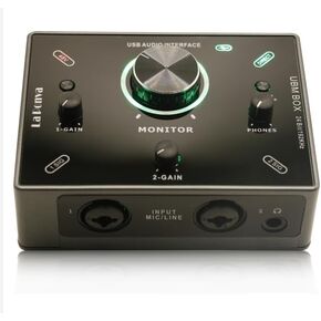 2024 Newest La Ponva Sleek and Compact USB Audio Interface with Dual Combo XLR/6.3mm Inputs with 48V Phantom Power, 24Bit 192KHz
