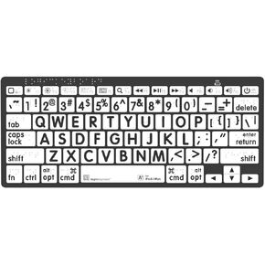 لوحة مفاتيح Logickeyboard مع أبجدية بطريقة برايل مكونة من 6 نقاط وتخطيط طباعة كبير | بما في ذلك مصباح لوحة المفاتيح LogicLight™ | USB سلكي | محور USB مدمج | متوافق مع أجهزة الكمبيوتر التي تعمل بنظام Windows