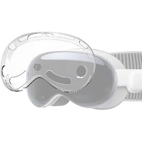 Geekria VR Headset Protective Shell Compatible with APPL Vision Pro, TPU Soft Screen Protector, Light & Durable Front Face Cover Accessories Comprehensive Protection for VR (Clear)