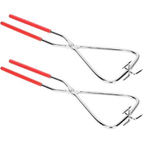 2Pcs Glazing Tongs for Pottery, Stainless Steel Dipping Tong Pottery Glazing Tool Clay Sculpture Tongs with Handle Pliers Supplies