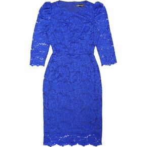 Allegra K Women's Elegant Lace Dress 3/4 Sleeve Business Wedding Guest Cocktail Bodycon Dress