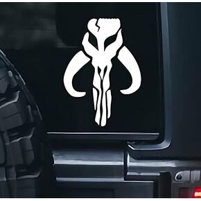 Bounty Hunter Mandalorian Decal Vinyl Sticker Cars Trucks Vans Walls Laptop White 5.5 x 4.25 inch VC-371