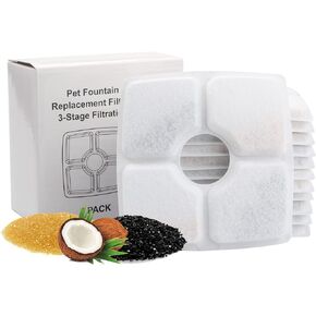Cat Water Fountain Filter, Square 8 Packs Pet Water Fountain Filters, Cat Water Fountain Filter Replacement for Cat Water Fountain in 84oz/2.5L