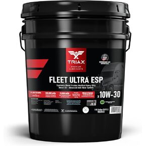 TRIAX Fleet Ultra ESP 10W-30 API CK-4 Licensed Synthetic Blend, Moly and Boron Performance Boosted, Heavy Duty Diesel Engine Oil, Compatible with Volvo, Mack, Cummins, DD (5 Gallon Pail)