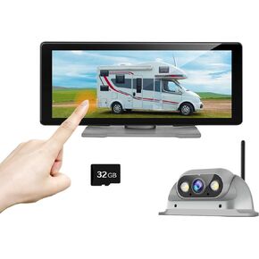 Wireless Backup Camera Touch Screen System, Upgraded FHD 1080P 6.86-inch Full View Display Monitor and Rear View Camera No Delay Recording Night Vision Waterproof for Car Trucks RV Tractors Trailers