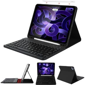 حافظة لوحة مفاتيح لجهاز iPad Pro 11 بوصة (الجيل الرابع 2022)، حافظة iPad Air الجيل الخامس/الرابع مع لوحة مفاتيح، حافظة لوحة مفاتيح لجهاز iPad Pro 11 بوصة 2021 (الجيل الثالث)/الجيل الثاني/الأول - لوحة مفاتيح لاسلكية - حامل أقلام مدمج in Kuwait
