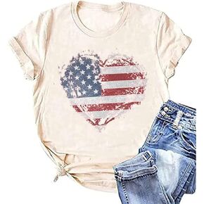 Women American Flag Shirts USA Flag Stars Stripes Graphic Blouse Patriotic Shirt 4th of July T Shirt Summer Tops Tee